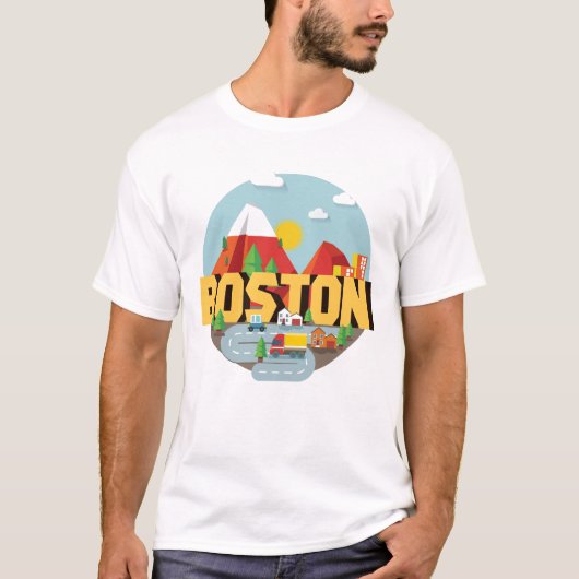 Boston als bestemming t-shirt (Voorkant)