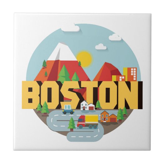Boston als bestemming tegeltje (Voorkant)
