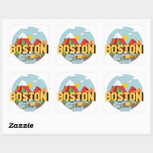 Boston als bestemming vierkante sticker (Vel)