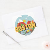 Boston als bestemming vierkante sticker (Envelop)