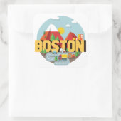 Boston als bestemming vierkante sticker (Tas)