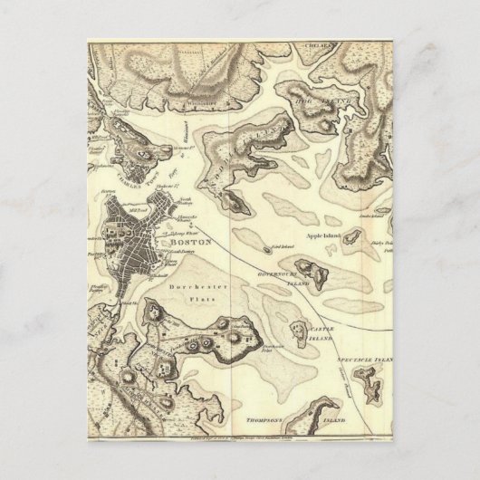 Boston and its Environs Circa 1800 Briefkaart (Voorkant)