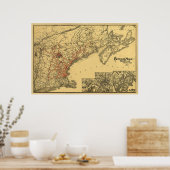 Boston and Maine Railroad Map 1898 Poster (Keuken)