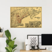 Boston and Maine Railroad Map 1898 Poster (Thuiskantoor)
