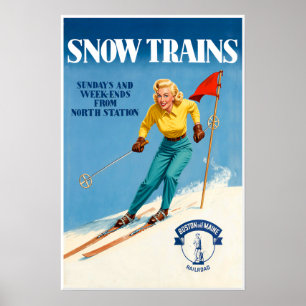 Boston and Maine Railroad Sneeuwtrein Poster