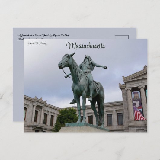 Boston Appeal to the Great Spirit Briefkaart (Voorkant / Achterkant)