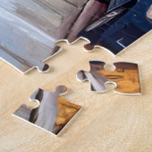 Boston Autumn Brownstones Pumpkin Watercolor Legpuzzel (Zijkant)