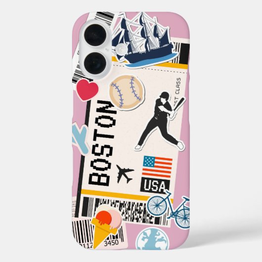 Boston Avonturen Boarding Pass Phone Hoesje (Achterkant)