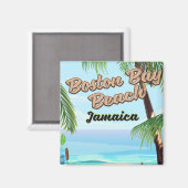 Boston baai strand, Jamaica Magneet (Voorkant / Achterkant)