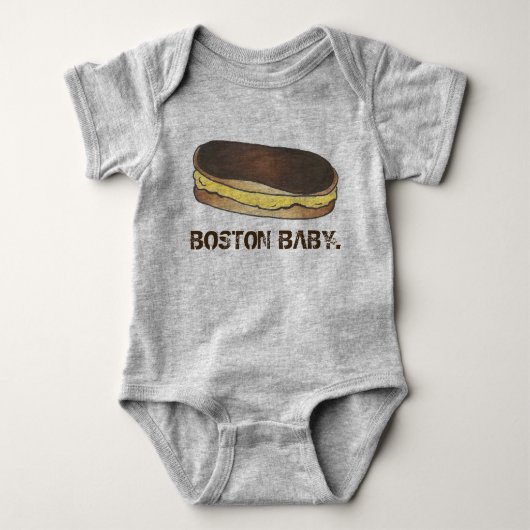 BOSTON BABY Boston Cream Pie Eclair Foodie Pastry Romper (Voorkant)