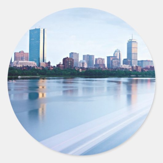 Boston Back over Charles River Ronde Sticker (Voorkant)