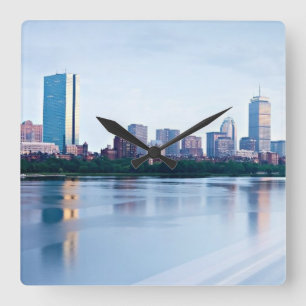 Boston Back over Charles River Vierkante Klok