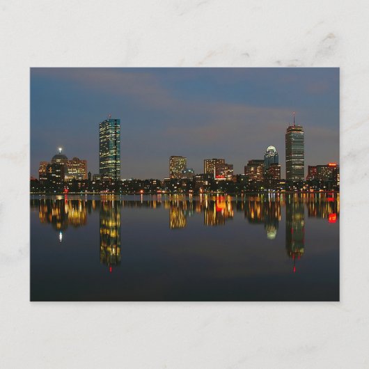 Boston Backbay bij nacht Briefkaart (Voorkant)