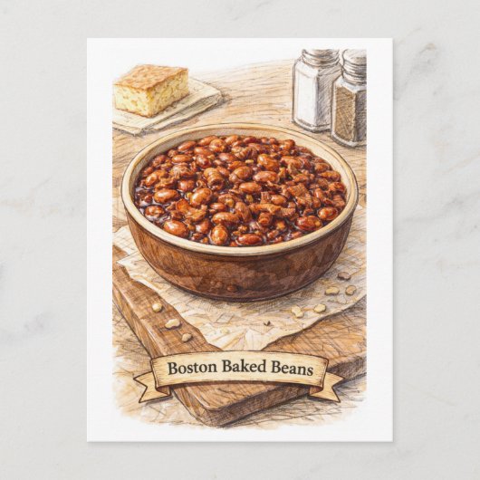 Boston Baked Beans (Amerikaanse Eetseries) Ansicht Briefkaart (Voorkant)