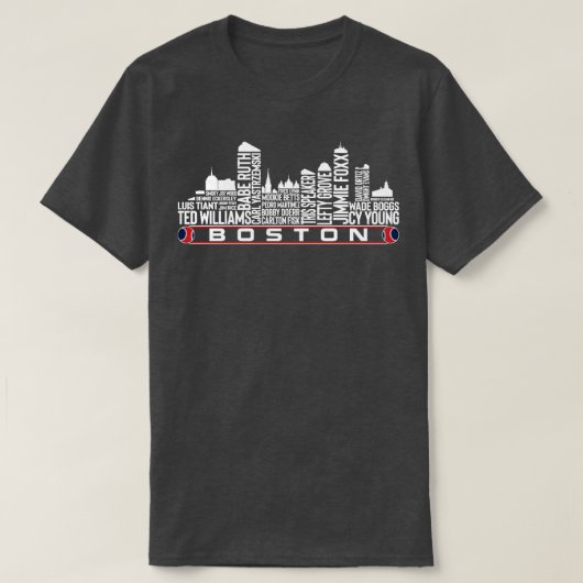 Boston Baseball Team All Time Legends Boston City T-shirt (Design voorkant)
