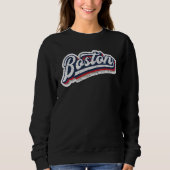 Boston Baseball Throwback u2013 Classic Retro Vint Trui (Voorkant)