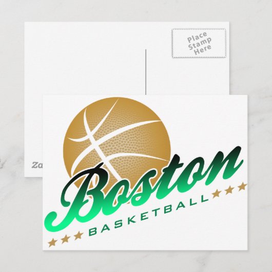 Boston Basketball Briefkaart (Voorkant / Achterkant)