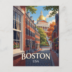 Boston Beacon Hill Massachusetts stadsgezicht Briefkaart