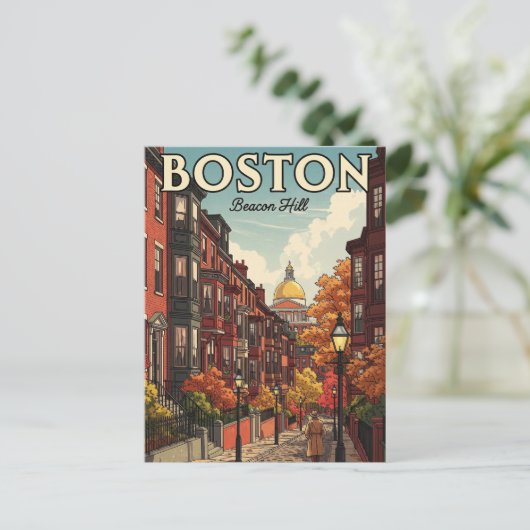  Boston Beacon Hill Reizen Briefkaart (Staand voorkant)