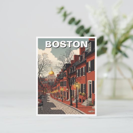 Boston Beacon Hill Reizen Briefkaart (Staand voorkant)