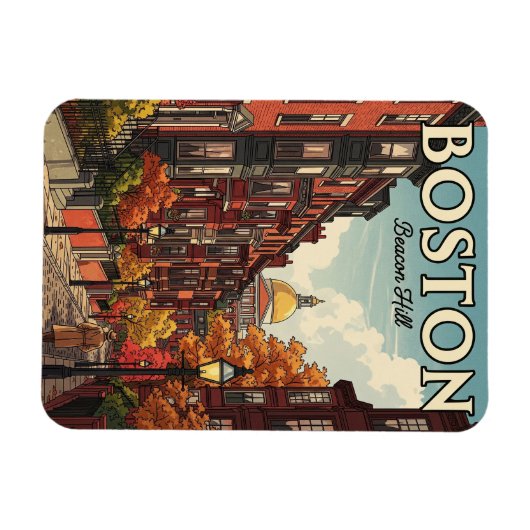 Boston Beacon Hill Reizen Magneet (Horizontaal)