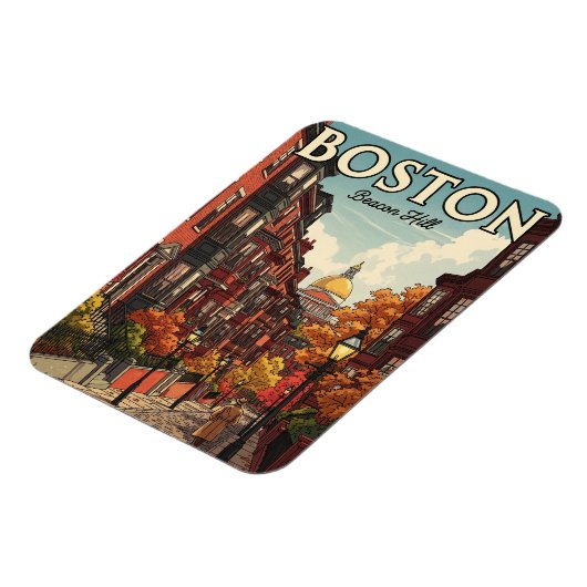  Boston Beacon Hill Reizen Magneet (Linkerzijde)