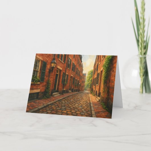 Boston Beacon Hill Watercolor Card Kaart (Voorkant)