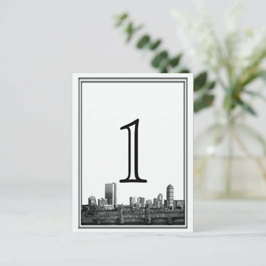 Boston Bestemming Trouwtafel nummer Briefkaart (Staand voorkant)