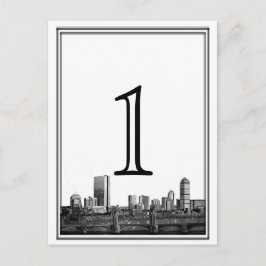 Boston Bestemming Trouwtafel nummer Briefkaart