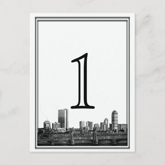 Boston Bestemming Trouwtafel nummer Briefkaart (Voorkant)