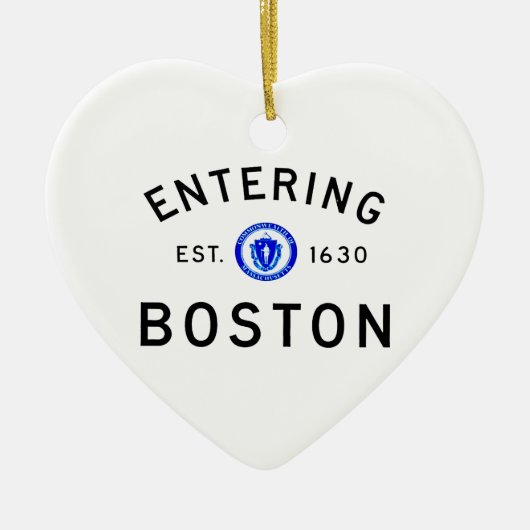 Boston betreden keramisch ornament (Voorkant)