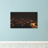 Boston bij nacht canvas afdruk (Insitu (Houten vloer))