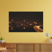 Boston bij nacht canvas afdruk (Insitu (Woonkamer))