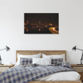 Boston bij nacht canvas afdruk (Insitu (Slaapkamer))