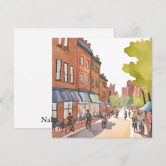 Boston Bike Ride | North End Waterverf MA Kaart (Voorkant / Achterkant)