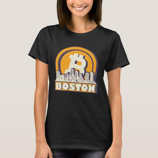 Boston Bitcoin Maximalist  Bitcoin Boston Skyline T-shirt (Voorkant)