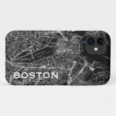  Boston Black and White Map iPhone Case (Achterkant (horizontaal))