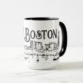 Boston Black en White Mok (Voorkant rechts)