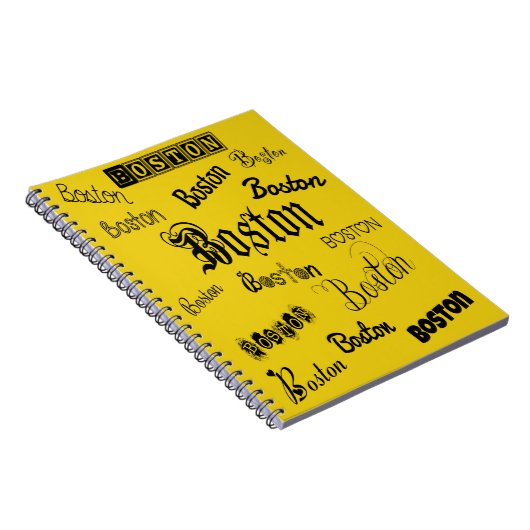 Boston Black Fonts Notitieboek (Rechterzijde)