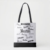 Boston Black Fonts Tote Bag (Voorkant)