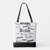 Boston Black Fonts Tote Bag (Achterkant)