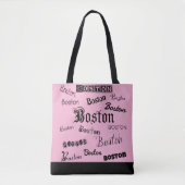 Boston Black Fonts Tote Bag (Voorkant)