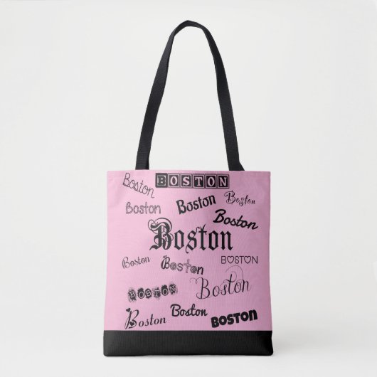 Boston Black Fonts Tote Bag (Voorkant)