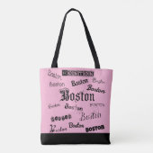 Boston Black Fonts Tote Bag (Achterkant)