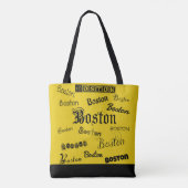 Boston Black Fonts Tote Bag (Achterkant)