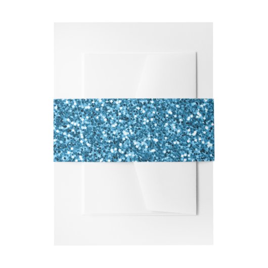 Boston Blauwe Glitters Uitnodigingen Wikkel (Voorkant Voorbeeld)