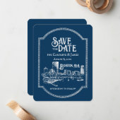 Boston Blue Gepersonaliseerd Sla de datum op Notitiekaartje (Voorkant / Achterkant in situ)