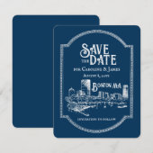 Boston Blue Gepersonaliseerd Sla de datum op Notitiekaartje (Voorkant / Achterkant)