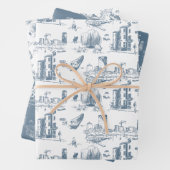  Boston Blue Gift Wrap Set Inpakpapier Vel (In situ)