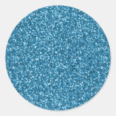 Boston Blue Glitter Ronde Sticker (Voorkant)